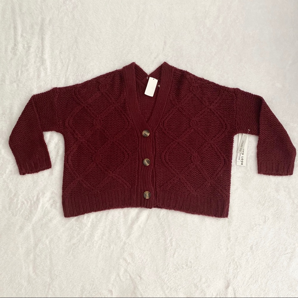 RAG SUPPLY Oversized Cable Knit Cardigan Sweater